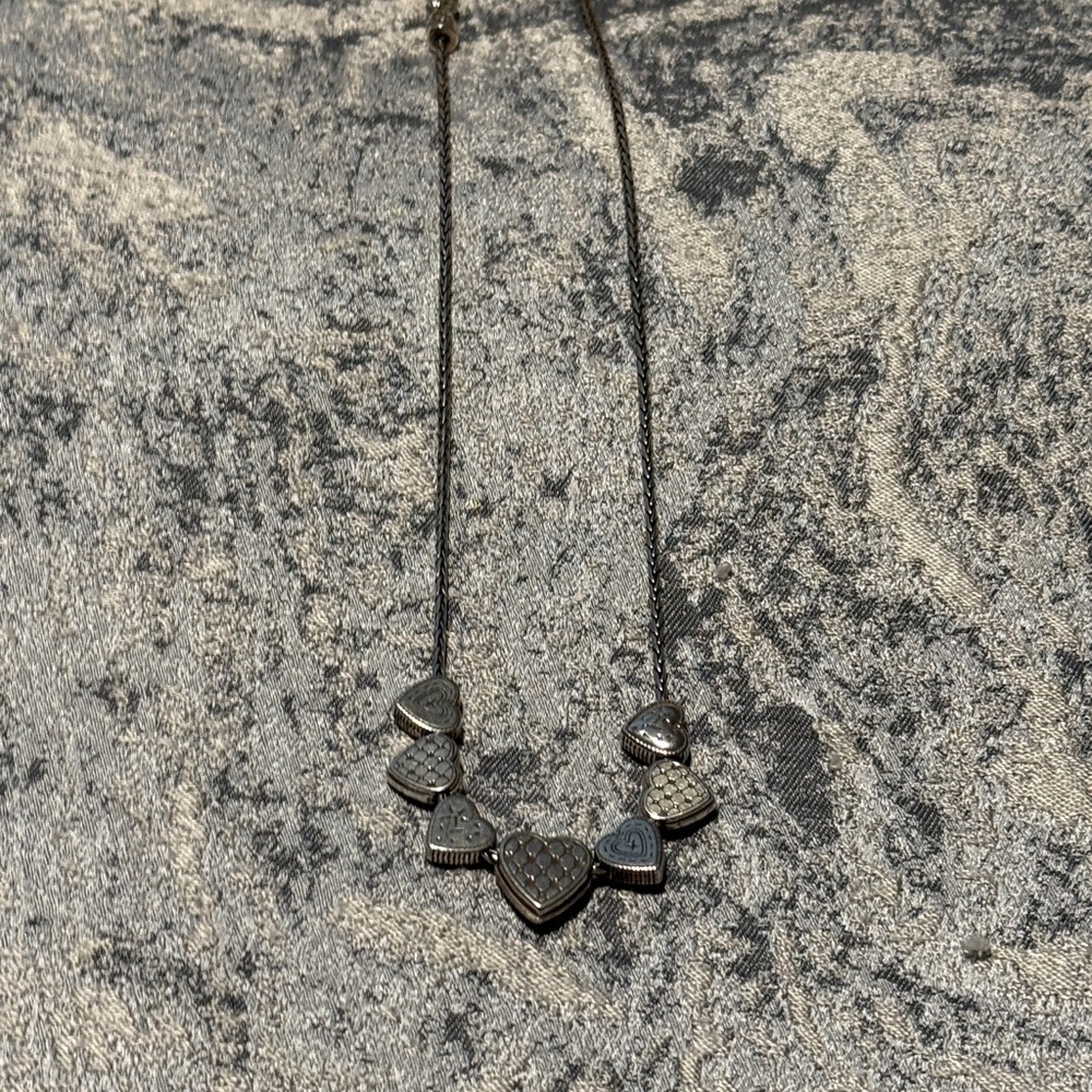 Brighton “Retired”, Elegant & Beautiful Silver Reversible Tone Heart Necklace